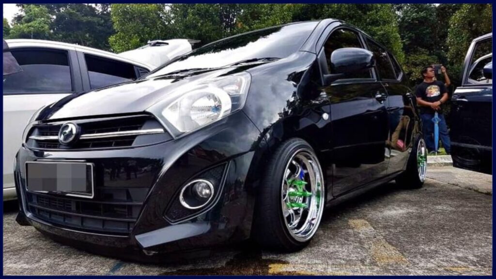 modified kereta perodua axia black