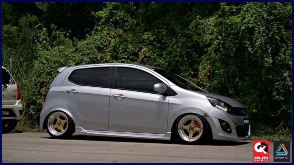 modified kereta perodua axia simple grey